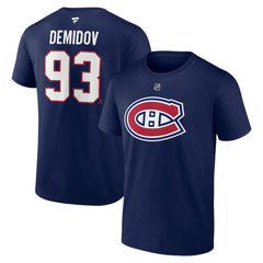 Ivan Demidov Montreal Canadiens Fanatics Authentic Stack Name & Number T-Shirt Navy