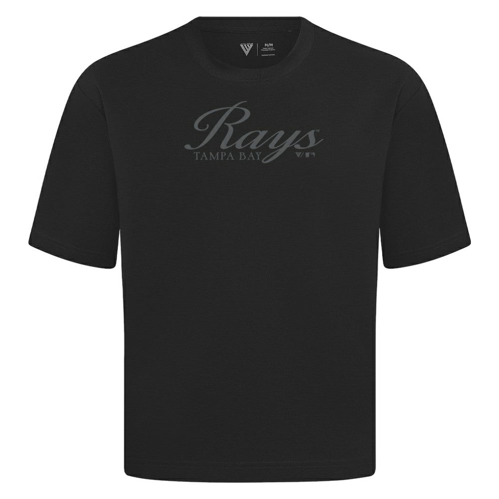 Tampa Bay Rays Levelwear Ethereal Oversized Luxe Signature Knit T-Shirt Black