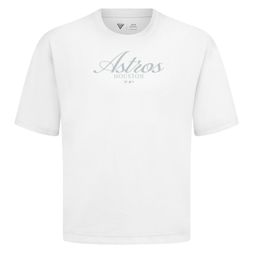 Houston Astros Levelwear Ethereal Oversized Luxe Signature Knit T-Shirt White