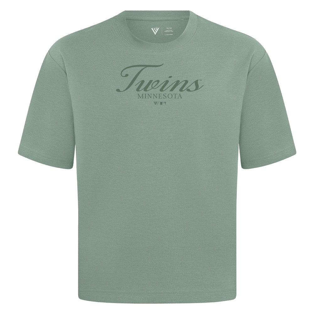 Minnesota Twins Levelwear Ethereal Oversized Luxe Signature Knit T-Shirt Green
