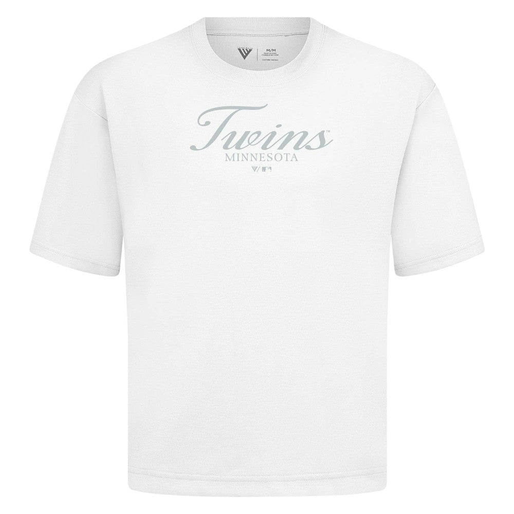 Minnesota Twins Levelwear Ethereal Oversized Luxe Signature Knit T-Shirt White