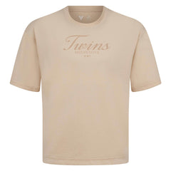 Minnesota Twins Levelwear Ethereal Oversized Luxe Signature Knit T-Shirt Khaki