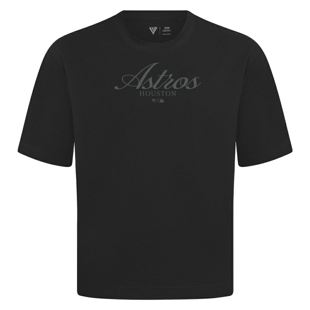 Houston Astros Levelwear Ethereal Oversized Luxe Signature Knit T-Shirt Black