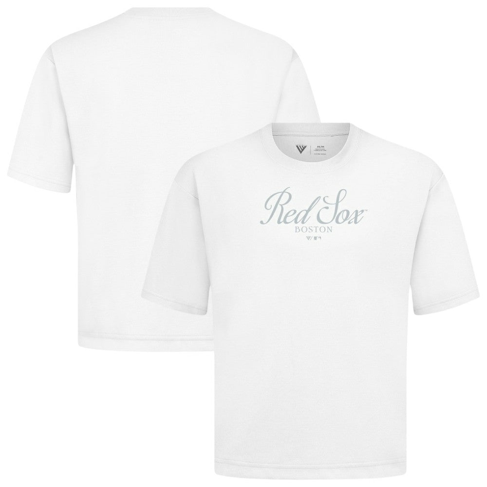 Boston Red Sox Levelwear Ethereal Oversized Luxe Signature Knit T-Shirt White