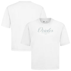 Baltimore Orioles Levelwear Ethereal Oversized Luxe Signature Knit T-Shirt White