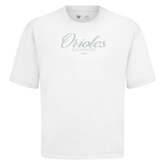 Baltimore Orioles Levelwear Ethereal Oversized Luxe Signature Knit T-Shirt White