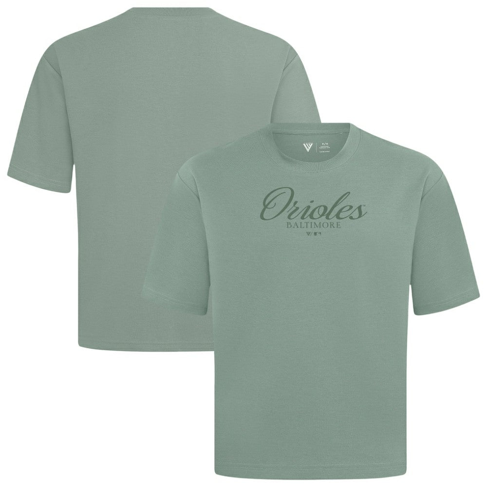 Baltimore Orioles Levelwear Ethereal Oversized Luxe Signature Knit T-Shirt Green