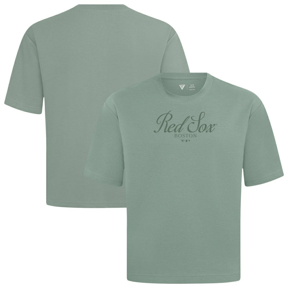 Boston Red Sox Levelwear Ethereal Oversized Luxe Signature Knit T-Shirt Green