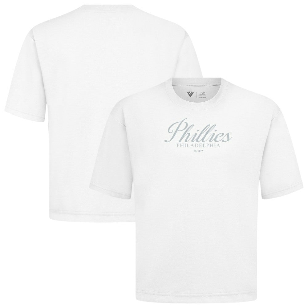 Philadelphia Phillies Levelwear Ethereal Oversized Luxe Signature Knit T-Shirt White