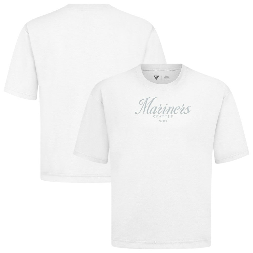 Seattle Mariners Levelwear Ethereal Oversized Luxe Signature Knit T-Shirt White