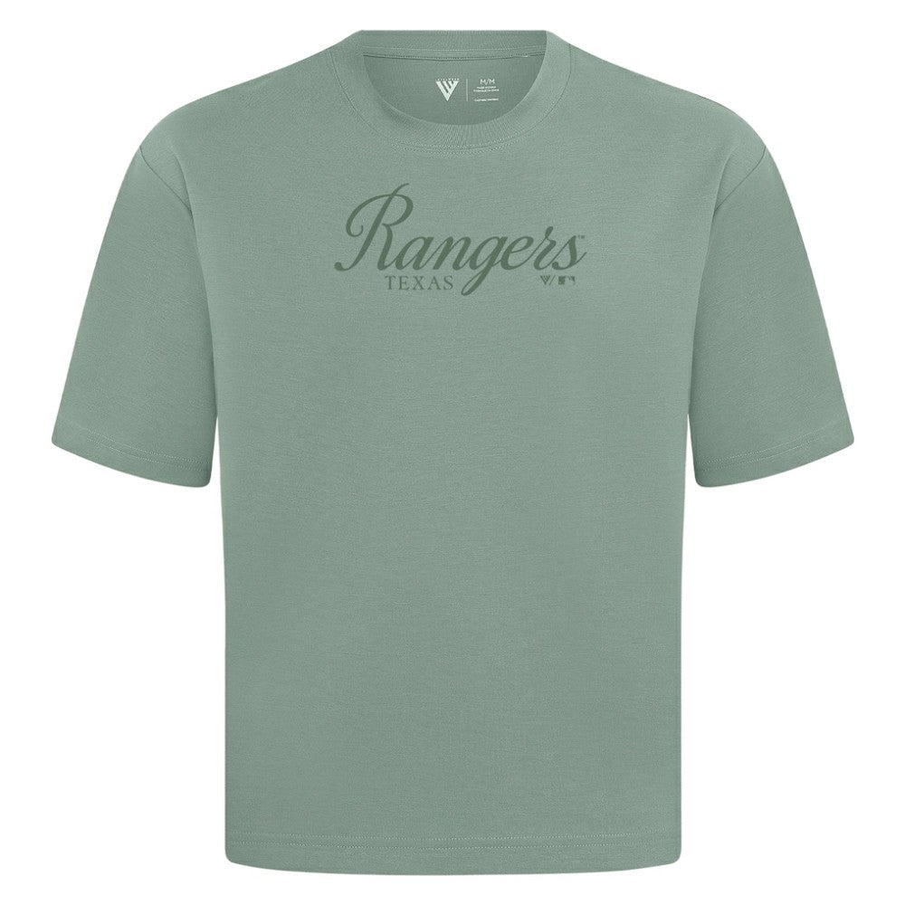Texas Rangers Levelwear Ethereal Oversized Luxe Signature Knit T-Shirt Green