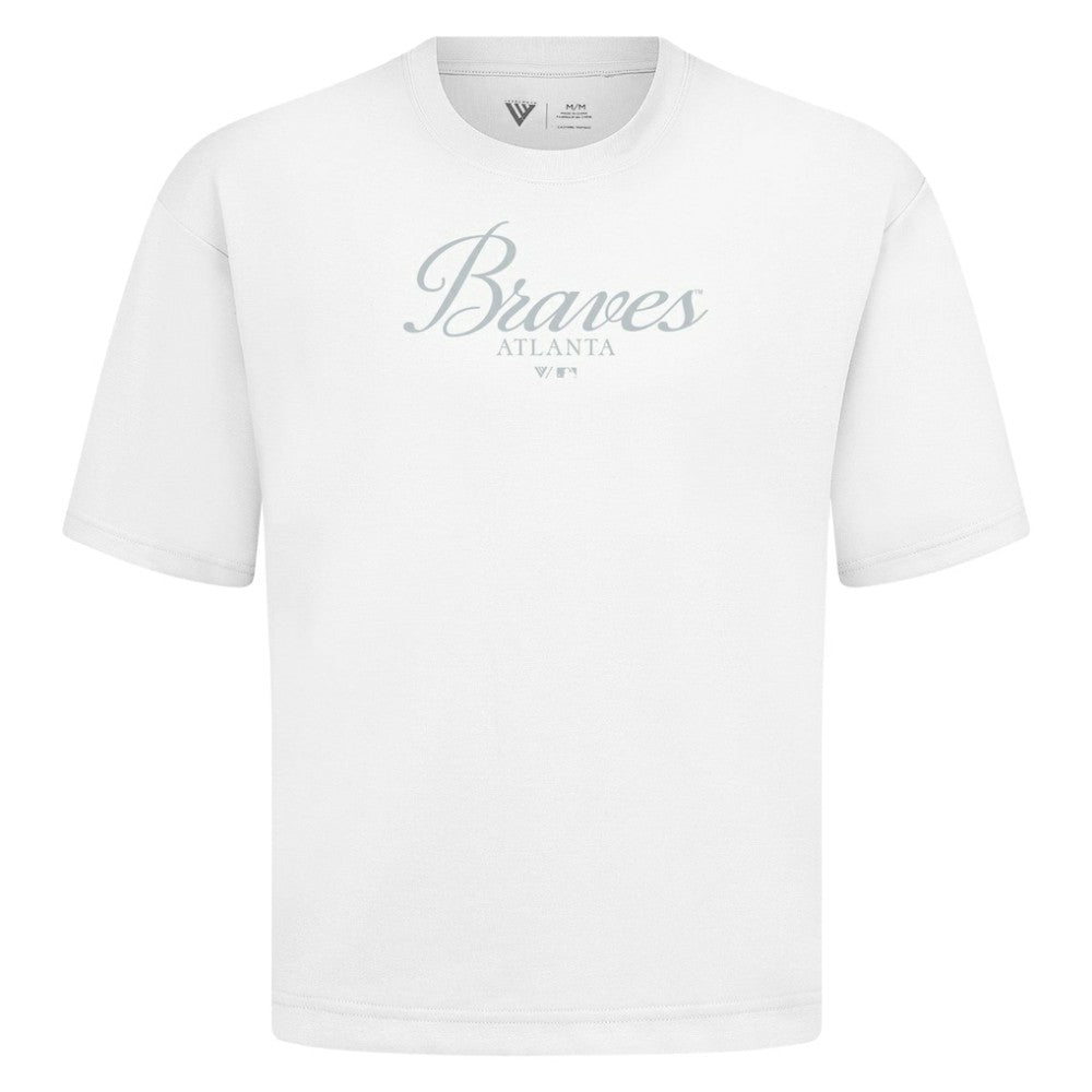 Atlanta Braves Levelwear Ethereal Oversized Luxe Signature Knit T-Shirt White
