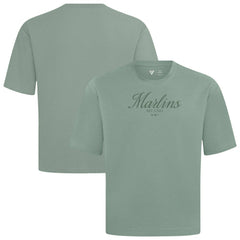 Miami Marlins Levelwear Ethereal Oversized Luxe Signature Knit T-Shirt Green