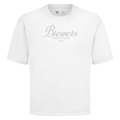 Milwaukee Brewers Levelwear Ethereal Oversized Luxe Signature Knit T-Shirt White