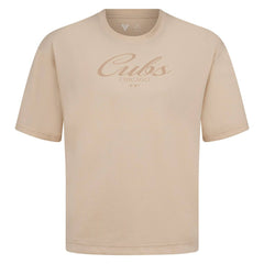Chicago Cubs Levelwear Ethereal Oversized Luxe Signature Knit T-Shirt Khaki