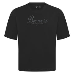 Milwaukee Brewers Levelwear Ethereal Oversized Luxe Signature Knit T-Shirt Black