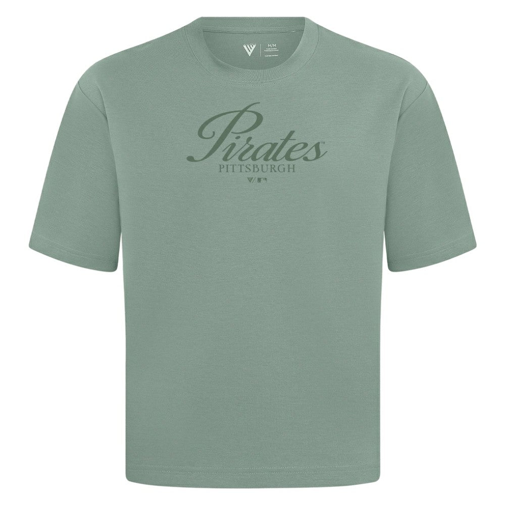 Pittsburgh Pirates Levelwear Ethereal Oversized Luxe Signature Knit T-Shirt Green