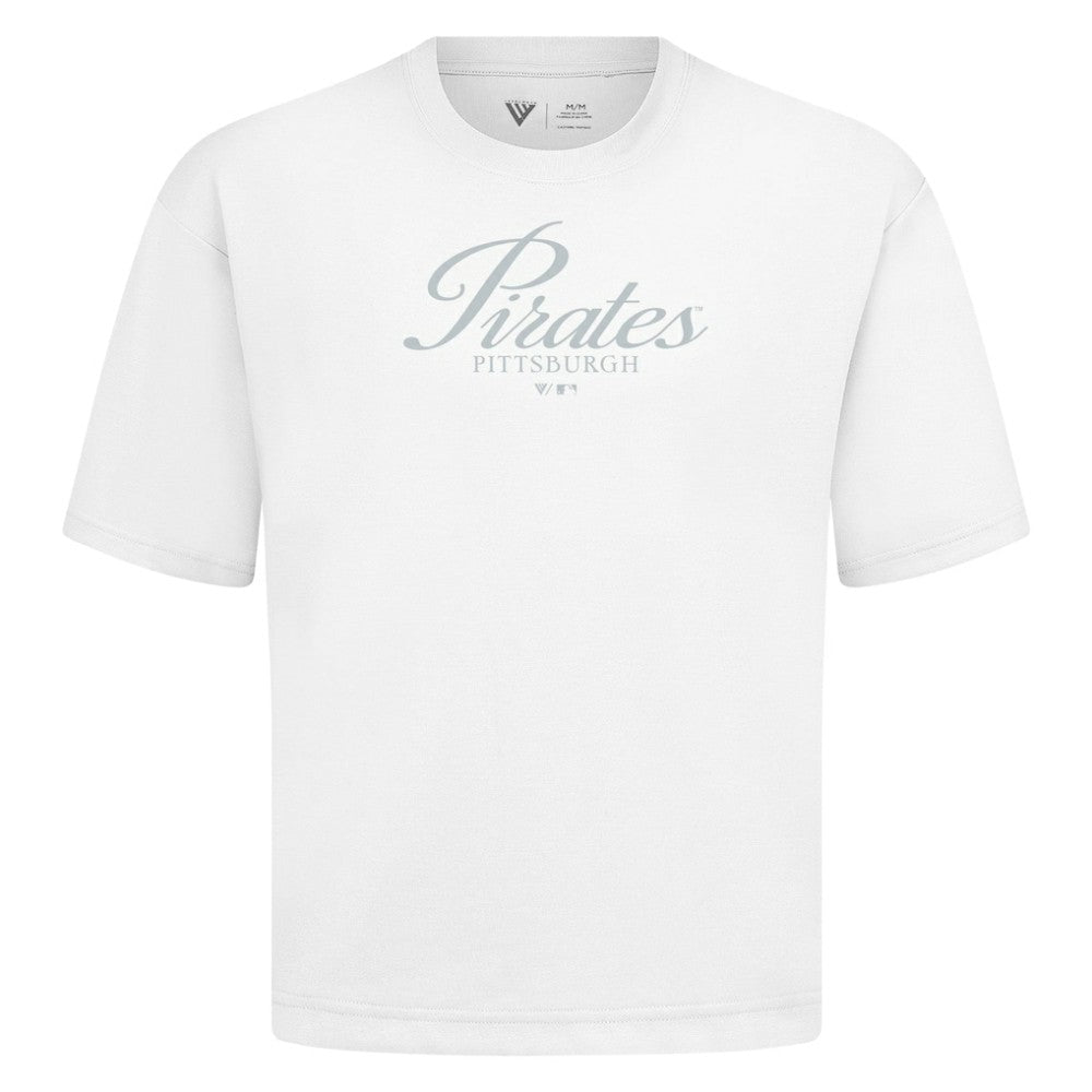 Pittsburgh Pirates Levelwear Ethereal Oversized Luxe Signature Knit T-Shirt White