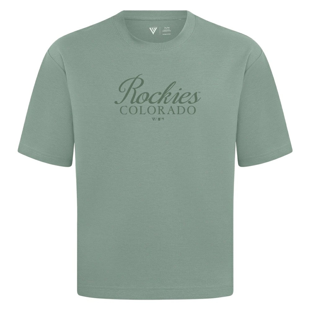 Colorado Rockies Levelwear Ethereal Oversized Luxe Signature Knit T-Shirt Green