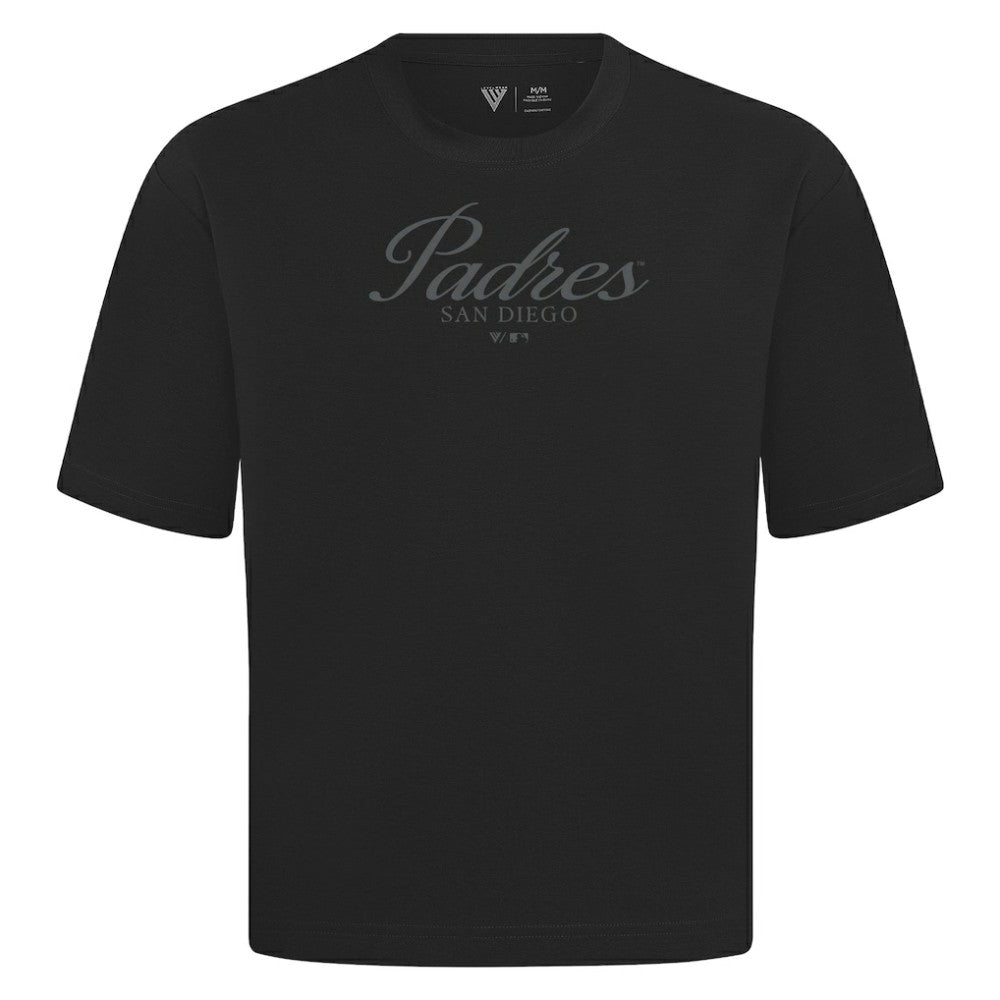 San Diego Padres Levelwear Ethereal Oversized Luxe Signature Knit T-Shirt Black