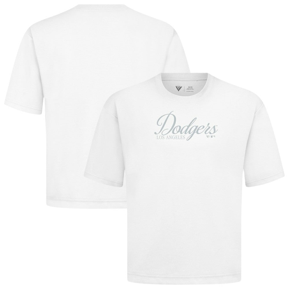 Los Angeles Dodgers Levelwear Ethereal Oversized Luxe Signature Knit T-Shirt White