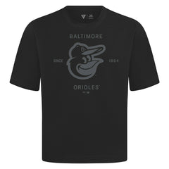 Baltimore Orioles Levelwear Crossway Oversized Luxe Signature Knit T-Shirt Black