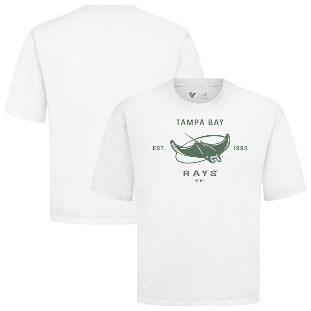 Tampa Bay Rays Levelwear Crossway Oversized Luxe Signature Knit T-Shirt White