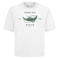 Tampa Bay Rays Levelwear Crossway Oversized Luxe Signature Knit T-Shirt White