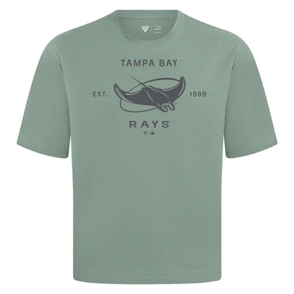 Tampa Bay Rays Levelwear Crossway Oversized Luxe Signature Knit T-Shirt Green