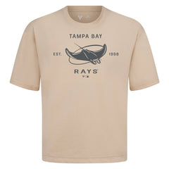 Tampa Bay Rays Levelwear Crossway Oversized Luxe Signature Knit T-Shirt Khaki