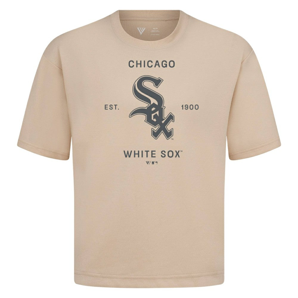 Chicago White Sox Levelwear Crossway Oversized Luxe Signature Knit T-Shirt Khaki
