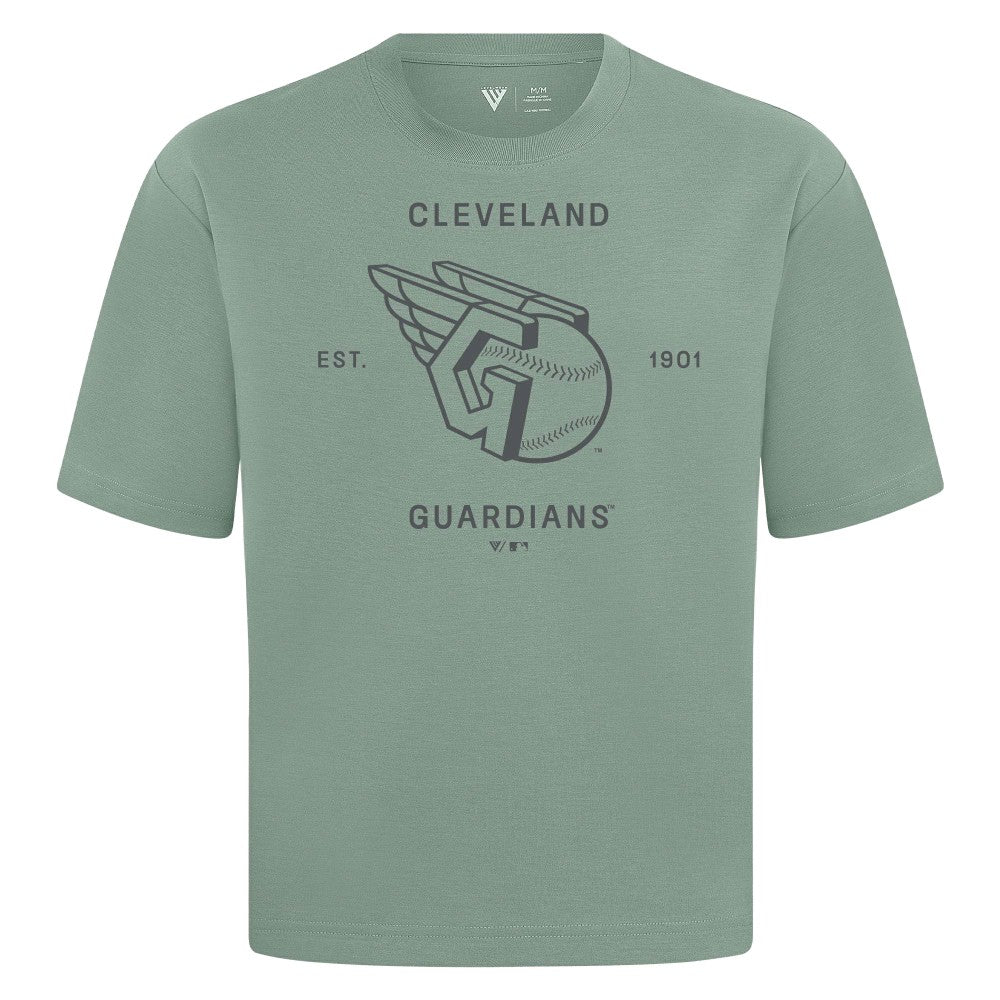 Cleveland Guardians Levelwear Crossway Oversized Luxe Signature Knit T-Shirt Green