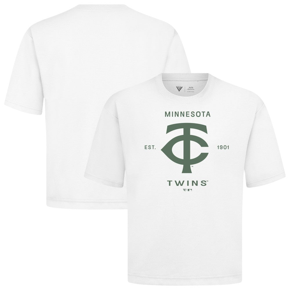 Minnesota Twins Levelwear Crossway Oversized Luxe Signature Knit T-Shirt White