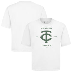Minnesota Twins Levelwear Crossway Oversized Luxe Signature Knit T-Shirt White