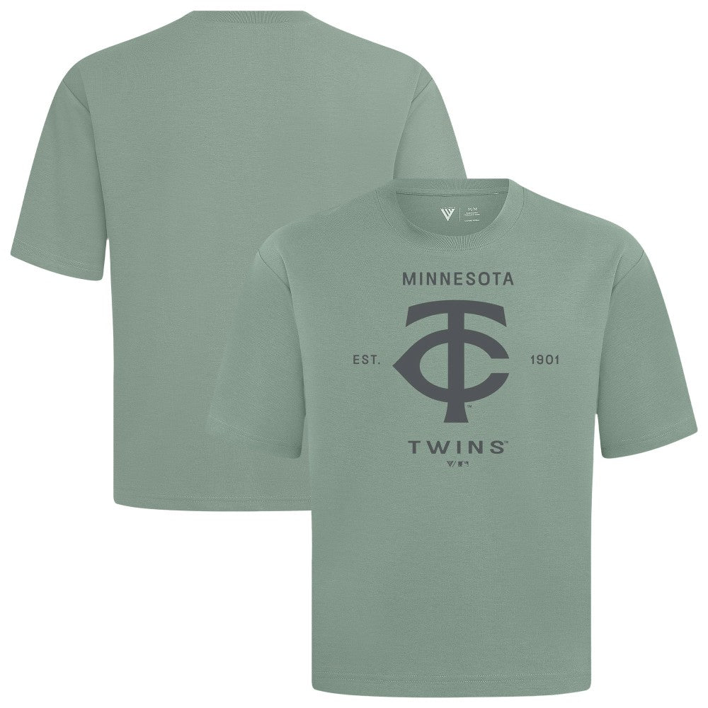 Minnesota Twins Levelwear Crossway Oversized Luxe Signature Knit T-Shirt Green