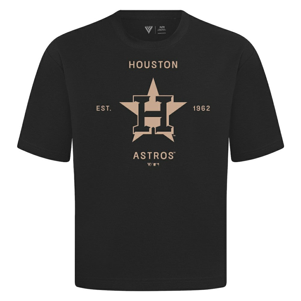 Houston Astros Levelwear Crossway Oversized Luxe Signature Knit T-Shirt Black
