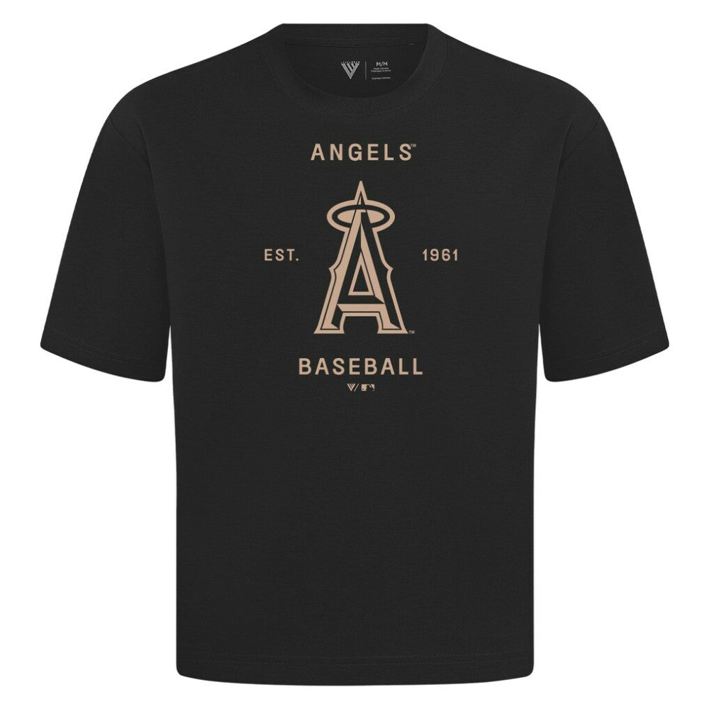 Los Angeles Angels Levelwear Crossway Oversized Luxe Signature Knit T-Shirt Black