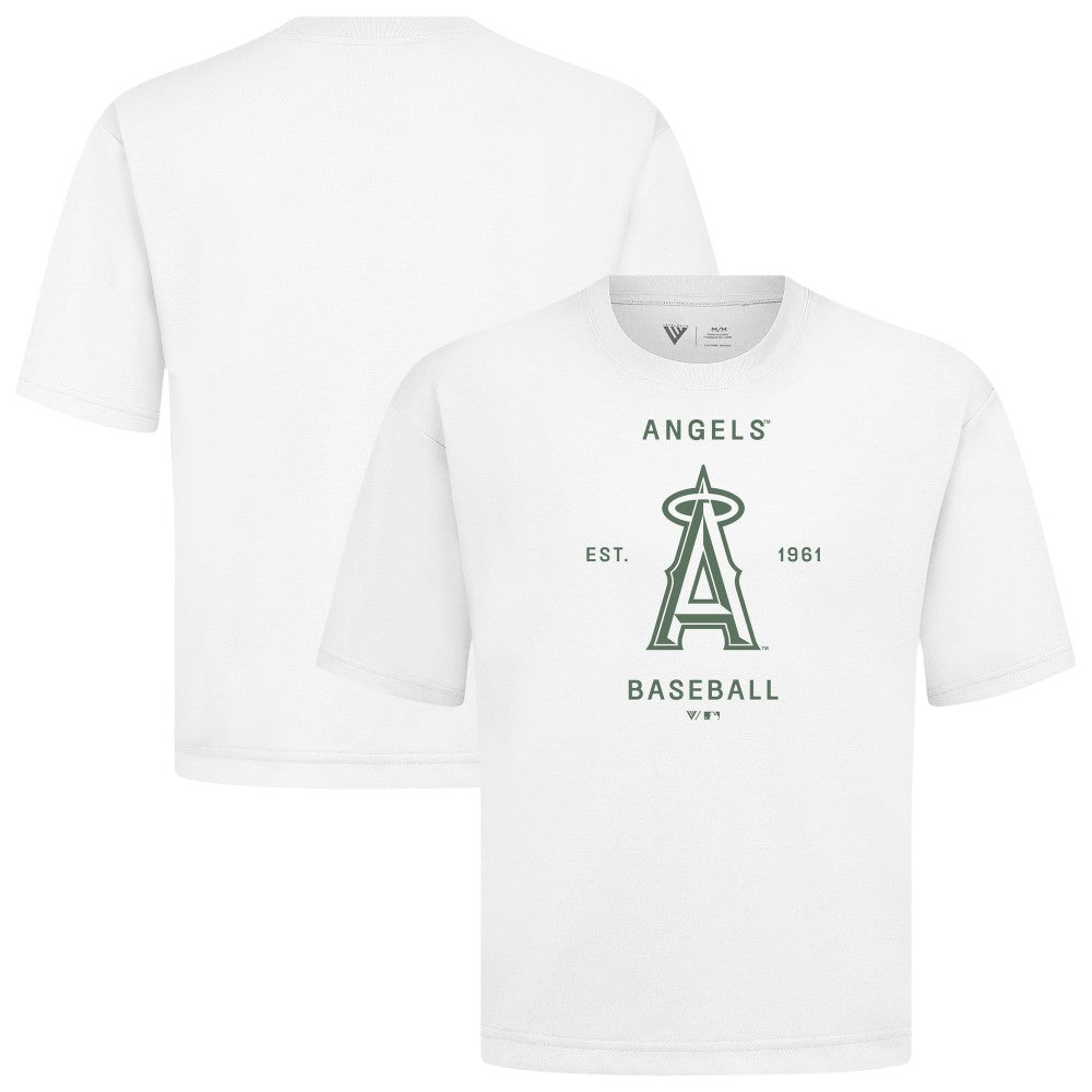 Los Angeles Angels Levelwear Crossway Oversized Luxe Signature Knit T-Shirt White