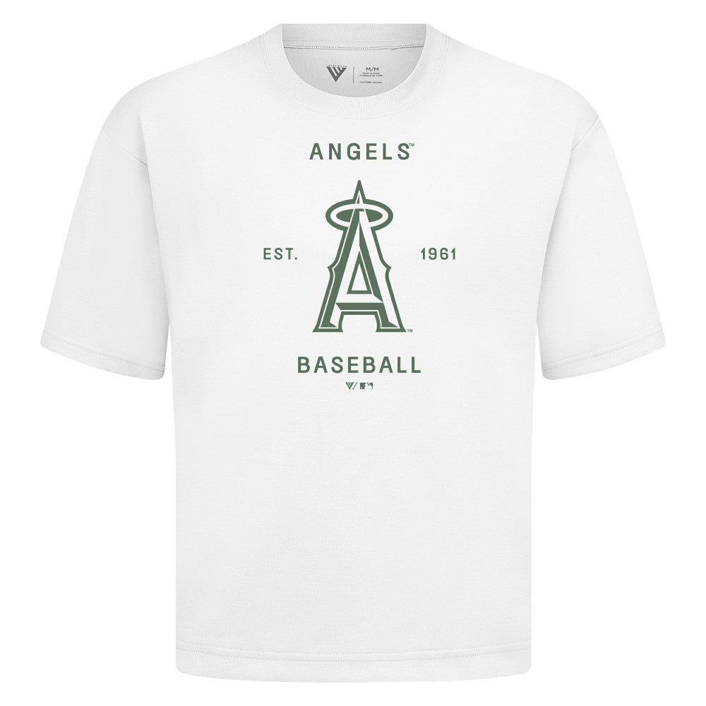 Los Angeles Angels Levelwear Crossway Oversized Luxe Signature Knit T-Shirt White