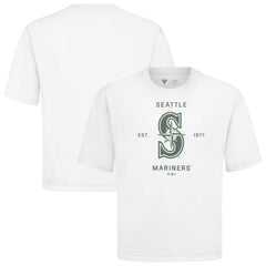 Seattle Mariners Levelwear Crossway Oversized Luxe Signature Knit T-Shirt White