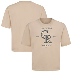 Colorado Rockies Levelwear Crossway Oversized Luxe Signature Knit T-Shirt Khaki