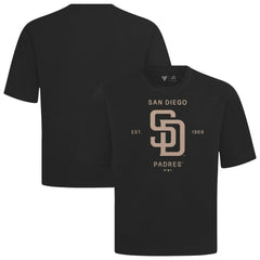 San Diego Padres Levelwear Crossway Oversized Luxe Signature Knit T-Shirt Black