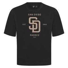 San Diego Padres Levelwear Crossway Oversized Luxe Signature Knit T-Shirt Black