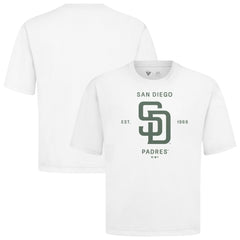 San Diego Padres Levelwear Crossway Oversized Luxe Signature Knit T-Shirt White