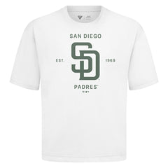 San Diego Padres Levelwear Crossway Oversized Luxe Signature Knit T-Shirt White