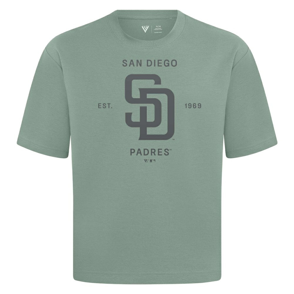 San Diego Padres Levelwear Crossway Oversized Luxe Signature Knit T-Shirt Green