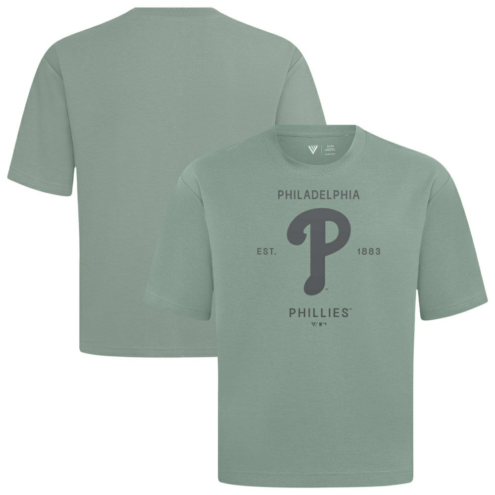 Philadelphia Phillies Levelwear Crossway Oversized Luxe Signature Knit T-Shirt Green