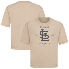 St. Louis Cardinals Levelwear Crossway Oversized Luxe Signature Knit T-Shirt Khaki