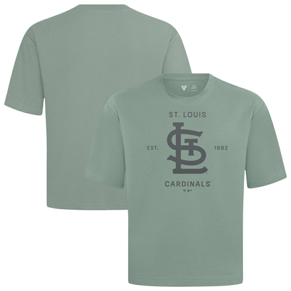 St. Louis Cardinals Levelwear Crossway Oversized Luxe Signature Knit T-Shirt Green
