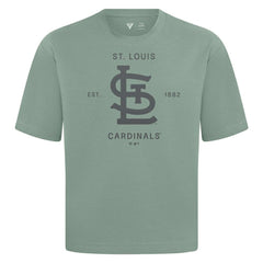 St. Louis Cardinals Levelwear Crossway Oversized Luxe Signature Knit T-Shirt Green